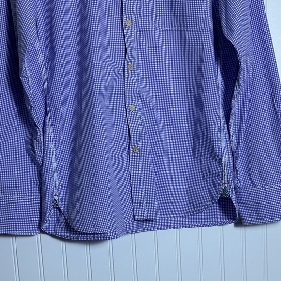 ROBERT GRAHAM Men's Light Purple gingham plaid checked tailored fit designer M - Picture 4 of 15